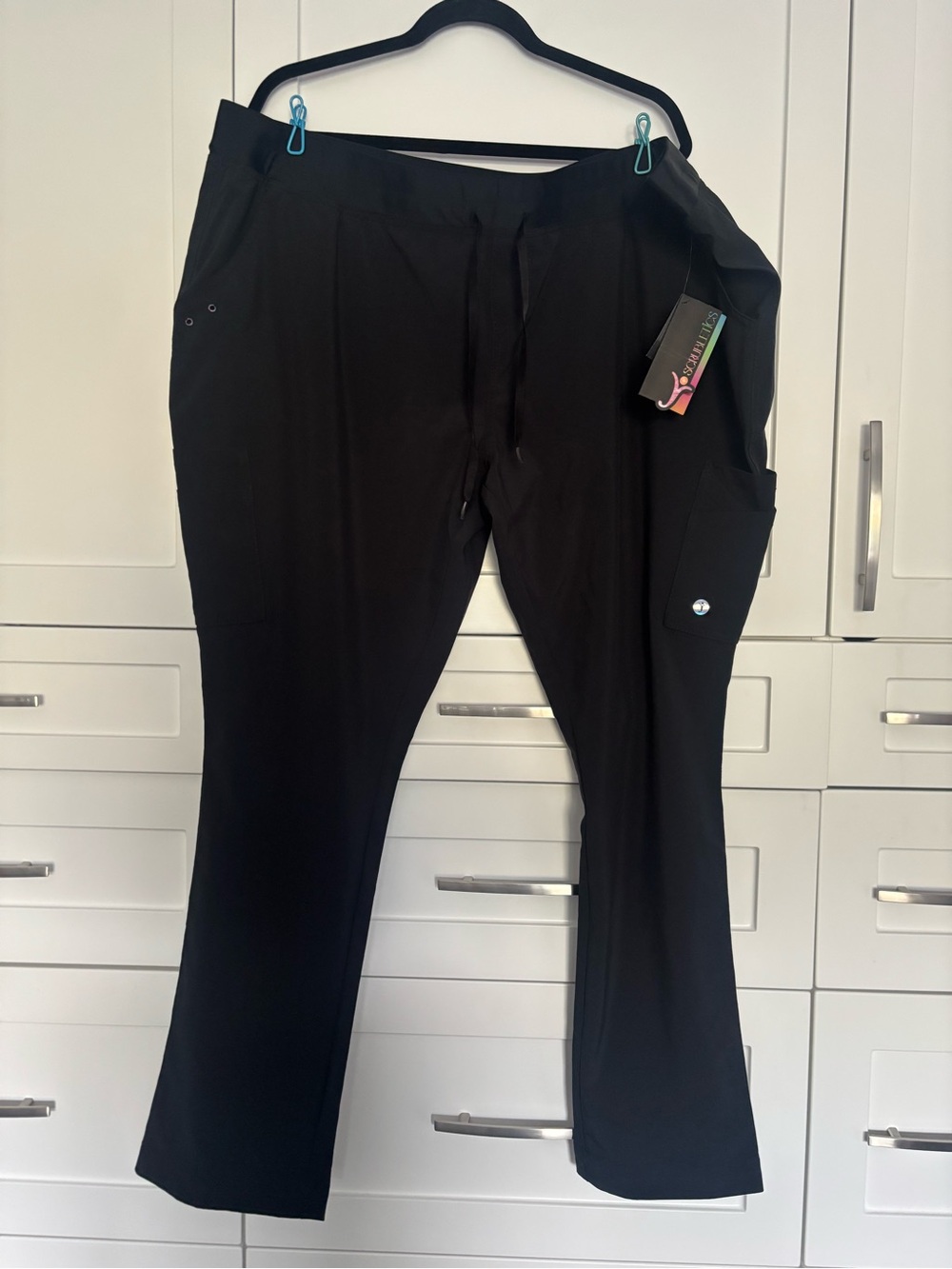 Scrubletics 3x Black Cargo Drawstring Pants